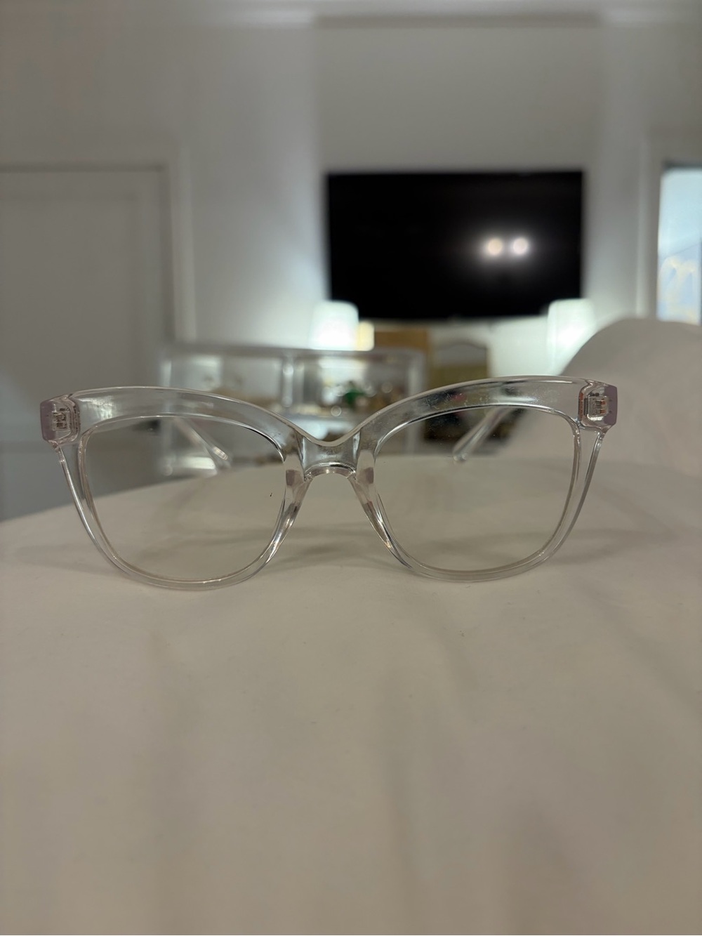 Clear Transparent Cat-Eye Bluelight Glasses for Women
